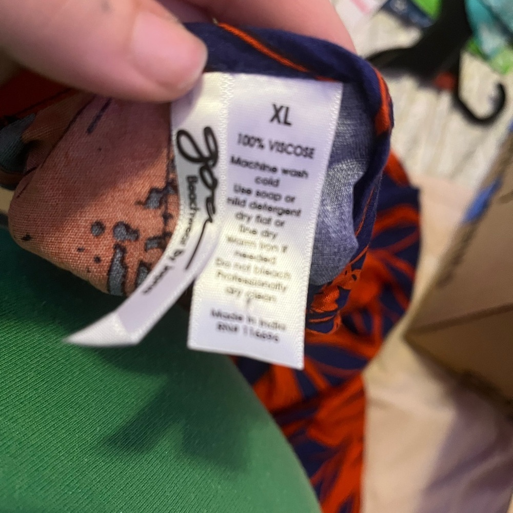Japna Navy and Orange Floral Midi Dress - Picture 2 of 2